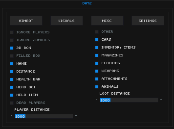 DayZ Hacks Menu